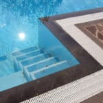 Edge of an inground swimming pool