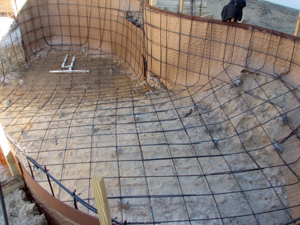 Picture of partially completed concrete pool