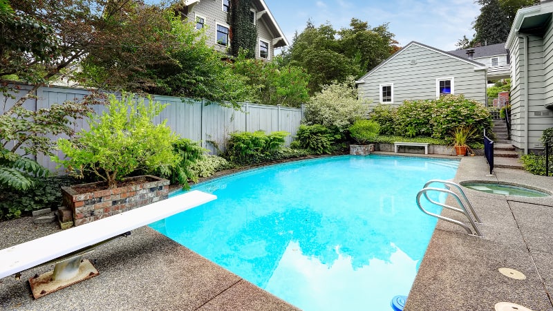 Backyard swimming pool