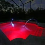 Small pool with red LED lighting