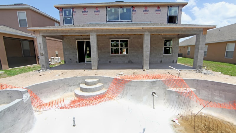 Pool construction in progress