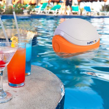 Ivation Waterproof Bluetooth Swimming Pool Floating Speaker