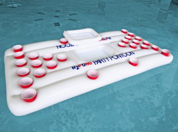 H2Pong inflatable beer pong table with built-in cooler