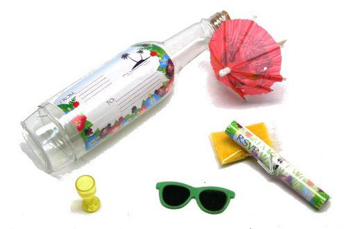 Message in a Bottle Luau Tropical Pool Party Invitations