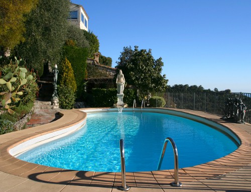 Luxury kidney shaped swimming pool