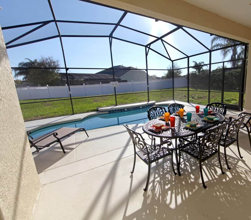 A pool lanai like this serves as a wonderful place to relax, no matter the weather